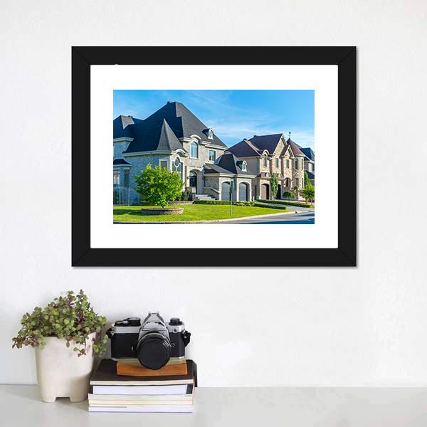 Luxury House In Montreal Canvas Wall Art-1 Piece-Framed Print-20" x 16"-Tiaracle