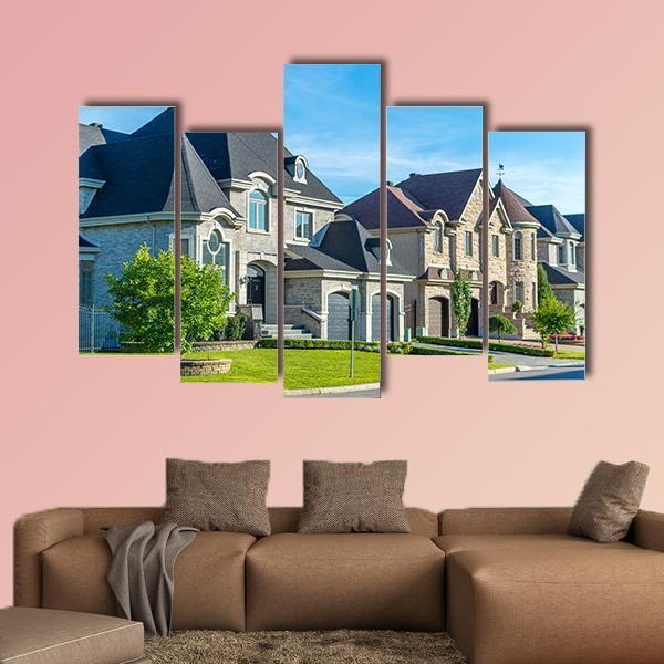 Luxury House In Montreal Canvas Wall Art-5 Pop-Gallery Wrap-47" x 32"-Tiaracle