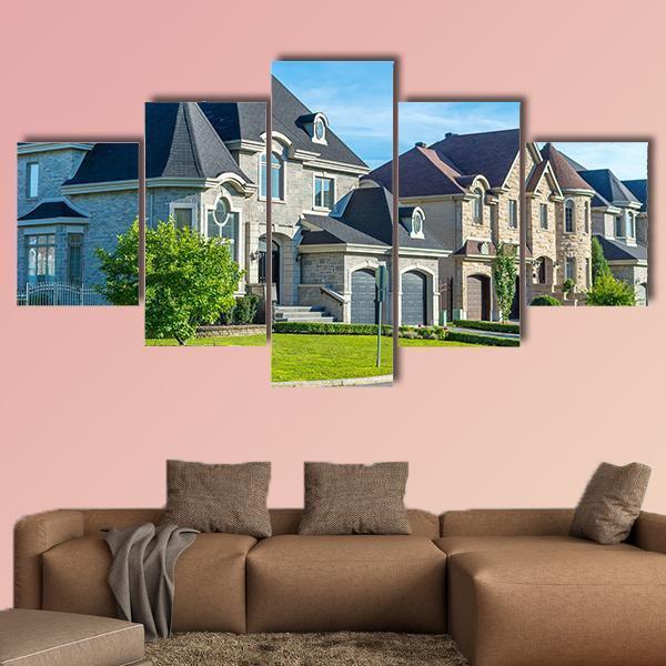 Luxury House In Montreal Canvas Wall Art-5 Star-Gallery Wrap-62" x 32"-Tiaracle