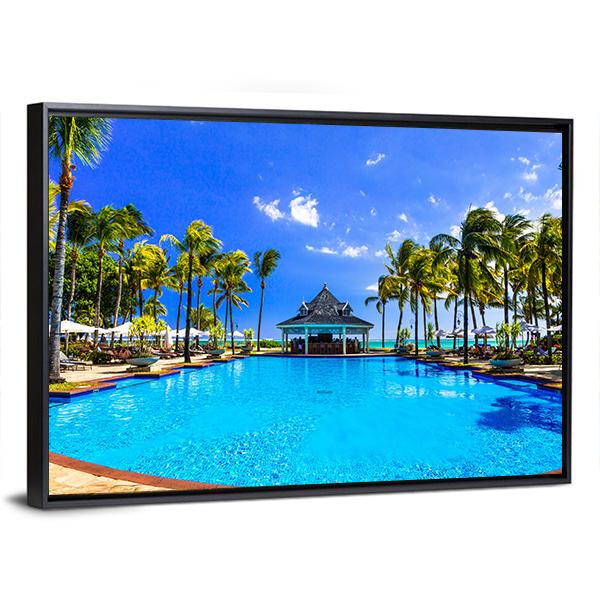 Luxury Resort In Mauritius Canvas Wall Art-3 Horizontal-Gallery Wrap-25" x 16"-Tiaracle