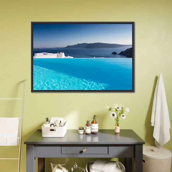 Luxury Resort Swimming Pool Canvas Wall Art-1 Piece-Floating Frame-24" x 16"-Tiaracle