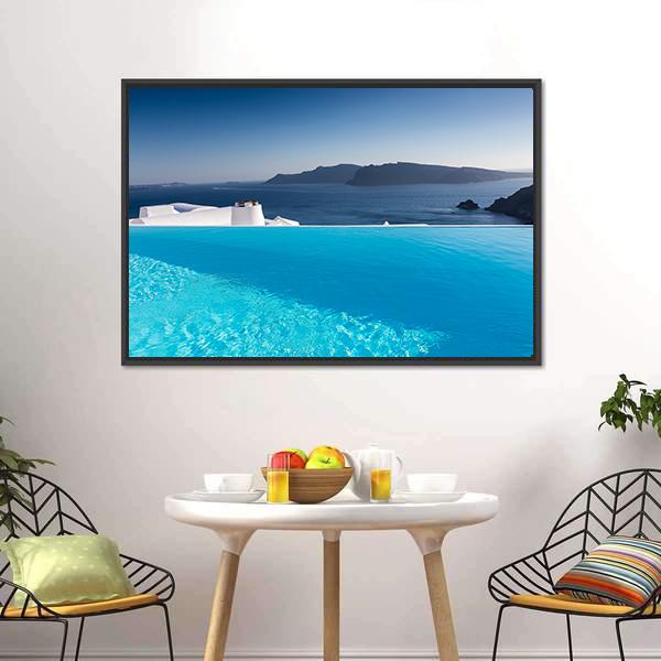 Luxury Resort Swimming Pool Canvas Wall Art-3 Horizontal-Gallery Wrap-25" x 16"-Tiaracle