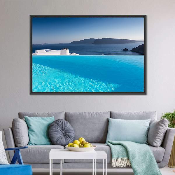 Luxury Resort Swimming Pool Canvas Wall Art-3 Horizontal-Gallery Wrap-25" x 16"-Tiaracle