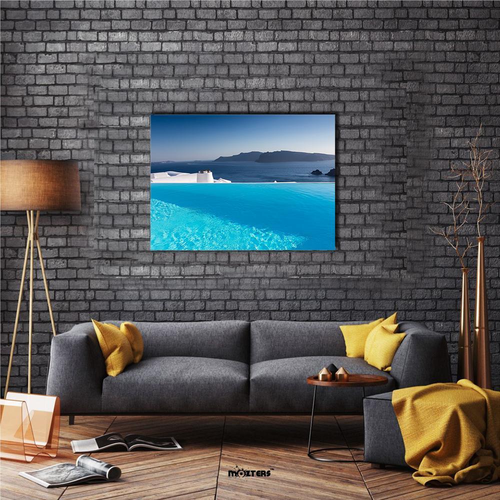 Luxury Resort Swimming Pool Canvas Wall Art-1 Piece-Gallery Wrap-48" x 32"-Tiaracle