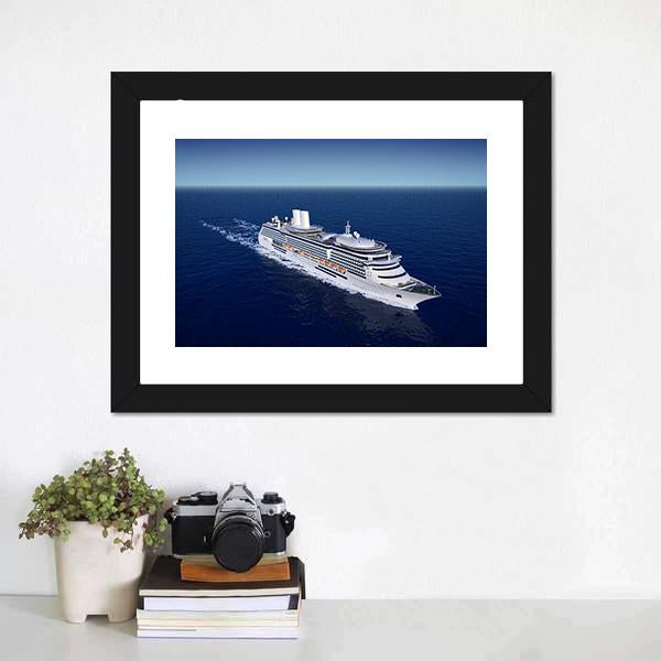 Luxury White Cruise Ship Canvas Wall Art-1 Piece-Framed Print-20" x 16"-Tiaracle