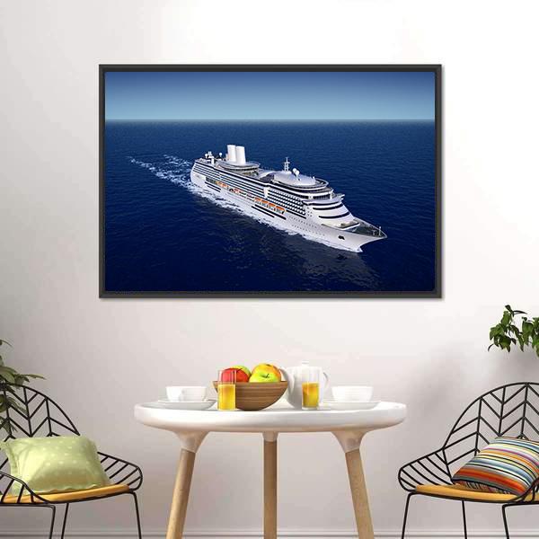 Luxury White Cruise Ship Canvas Wall Art-5 Horizontal-Gallery Wrap-22" x 12"-Tiaracle