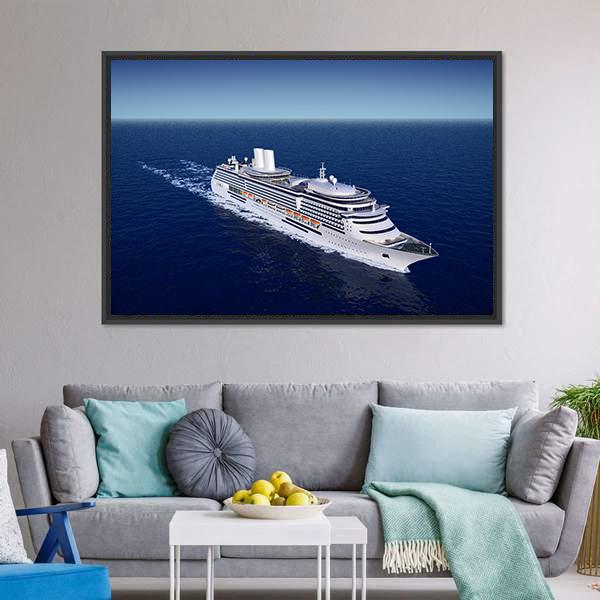 Luxury White Cruise Ship Canvas Wall Art-5 Horizontal-Gallery Wrap-22" x 12"-Tiaracle