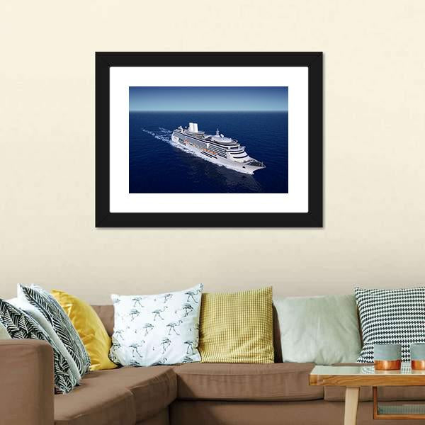 Luxury White Cruise Ship Canvas Wall Art-5 Horizontal-Gallery Wrap-22" x 12"-Tiaracle