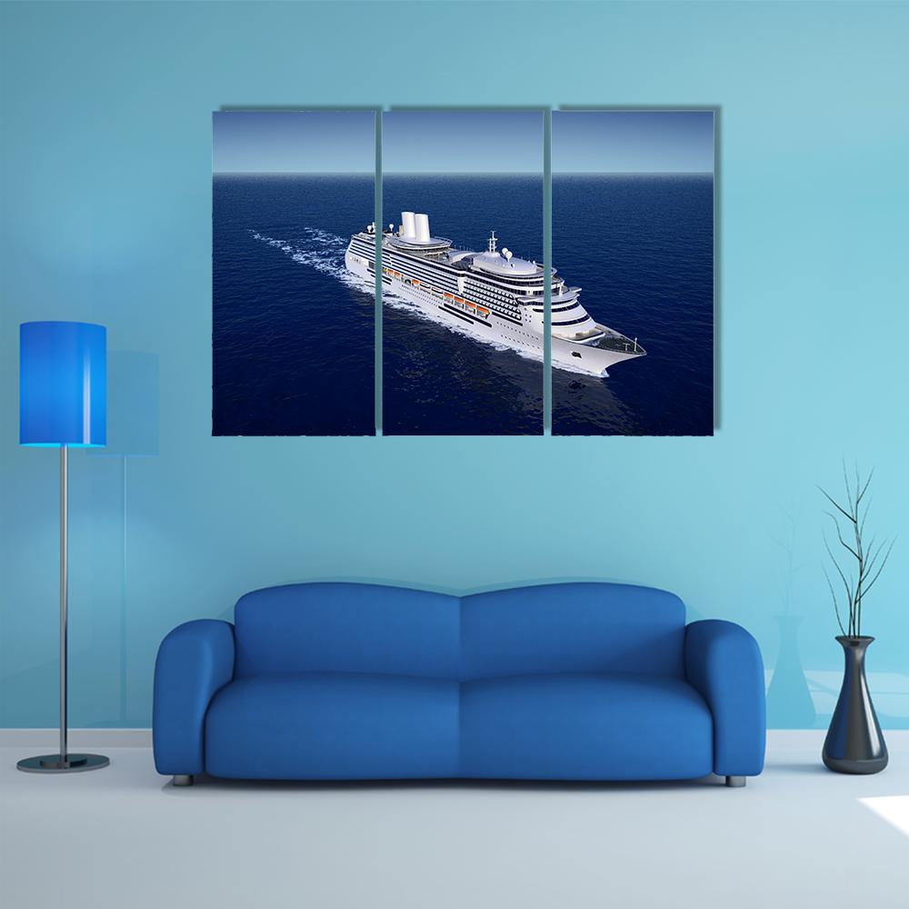 Luxury White Cruise Ship Canvas Wall Art-4 Pop-Gallery Wrap-50" x 32"-Tiaracle