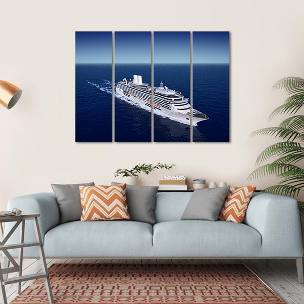 Luxury White Cruise Ship Canvas Wall Art-4 Horizontal-Gallery Wrap-34" x 24"-Tiaracle