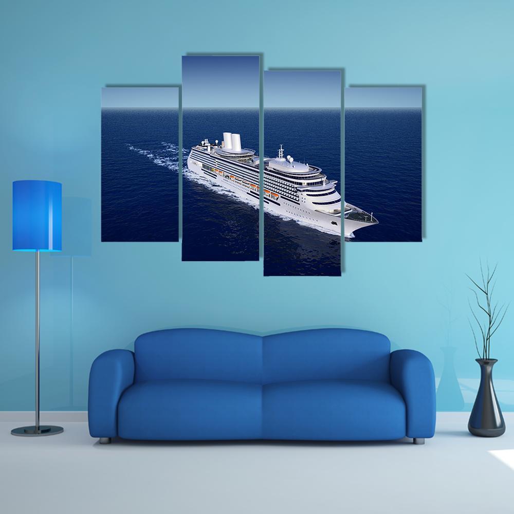 Luxury White Cruise Ship Canvas Wall Art-4 Pop-Gallery Wrap-50" x 32"-Tiaracle
