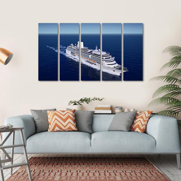 Luxury White Cruise Ship Canvas Wall Art-5 Horizontal-Gallery Wrap-22" x 12"-Tiaracle