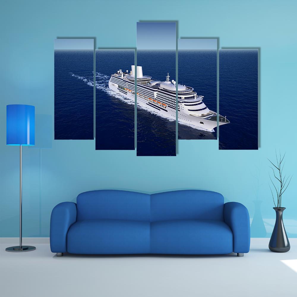 Luxury White Cruise Ship Canvas Wall Art-5 Pop-Gallery Wrap-47" x 32"-Tiaracle