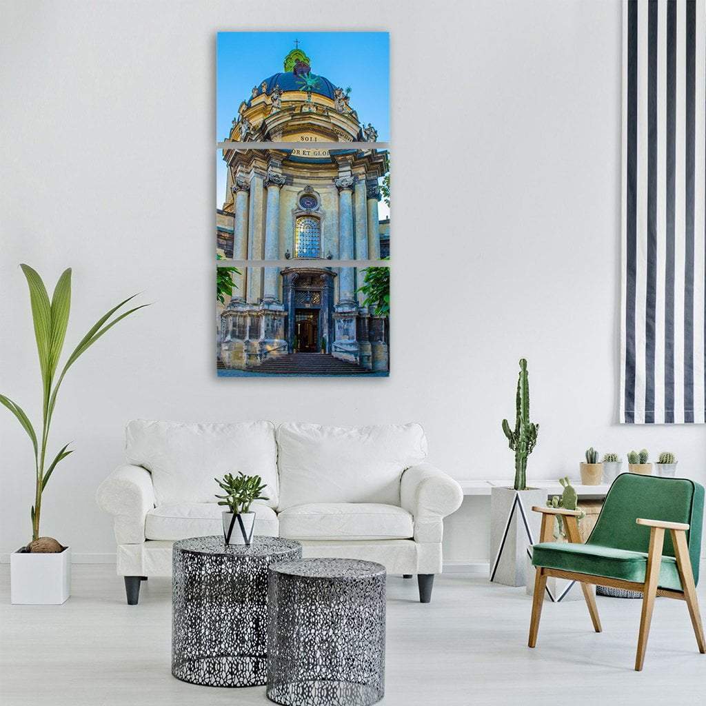 Lviv Church Cathedral Ukraine Vertical Canvas Wall Art-3 Vertical-Gallery Wrap-12" x 25"-Tiaracle