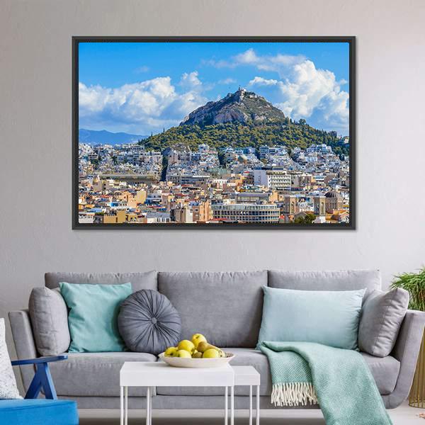 Lycabettus Mountain Canvas Wall Art-3 Horizontal-Gallery Wrap-25" x 16"-Tiaracle