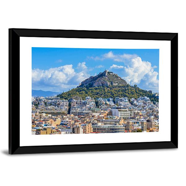 Lycabettus Mountain Canvas Wall Art-3 Horizontal-Gallery Wrap-25" x 16"-Tiaracle