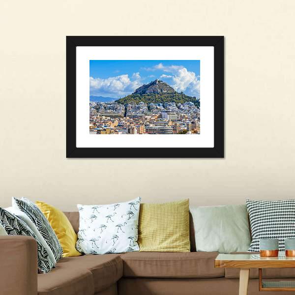 Lycabettus Mountain Canvas Wall Art-3 Horizontal-Gallery Wrap-25" x 16"-Tiaracle