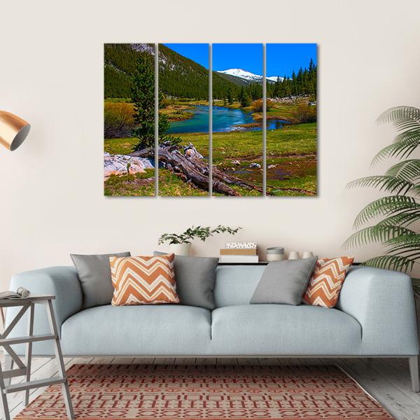Lyell Fork Tuolumne River Canvas Wall Art-4 Horizontal-Gallery Wrap-34" x 24"-Tiaracle