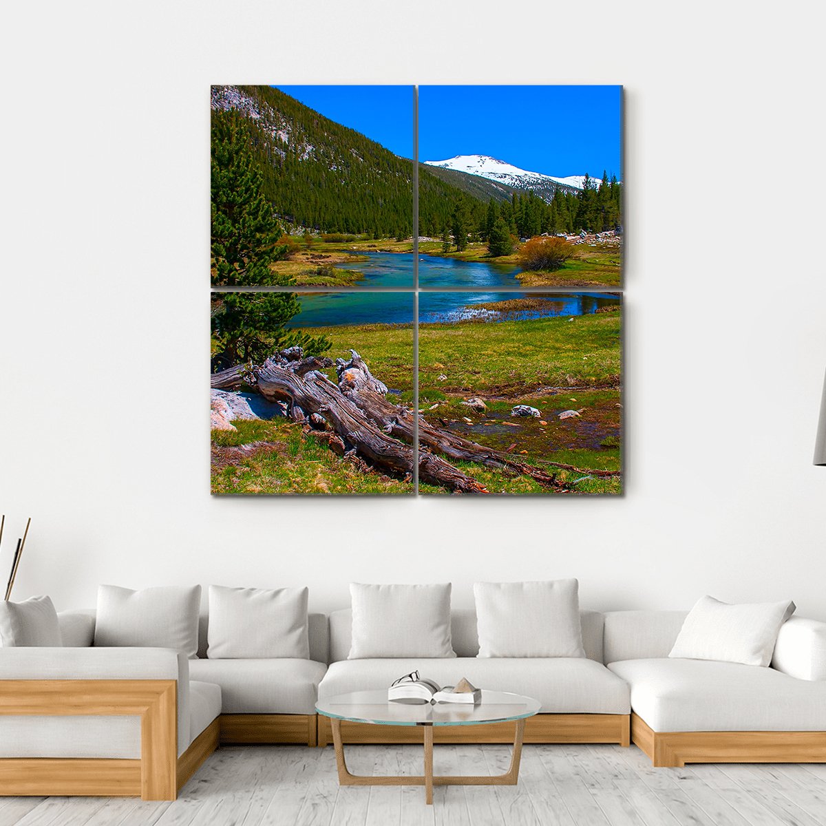 Lyell Fork Tuolumne River Canvas Wall Art-4 Square-Gallery Wrap-17" x 17"-Tiaracle