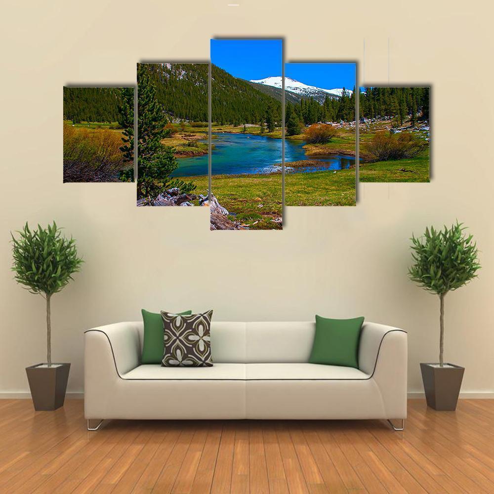 Lyell Fork Tuolumne River Canvas Wall Art-5 Star-Gallery Wrap-62" x 32"-Tiaracle