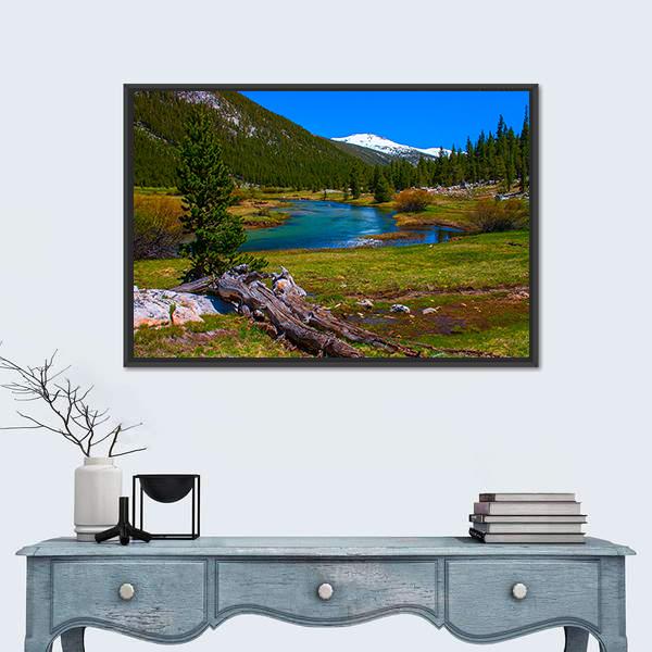 Lyell Fork Tuolumne River Panoramic Canvas Wall Art-1 Piece-36" x 12"-Tiaracle