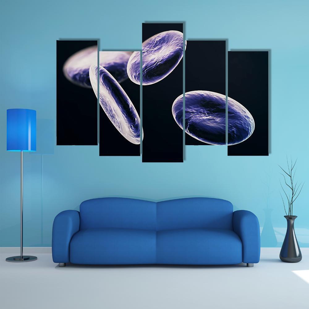 White Blood Cells Canvas Wall Art-5 Pop-Gallery Wrap-47" x 32"-Tiaracle