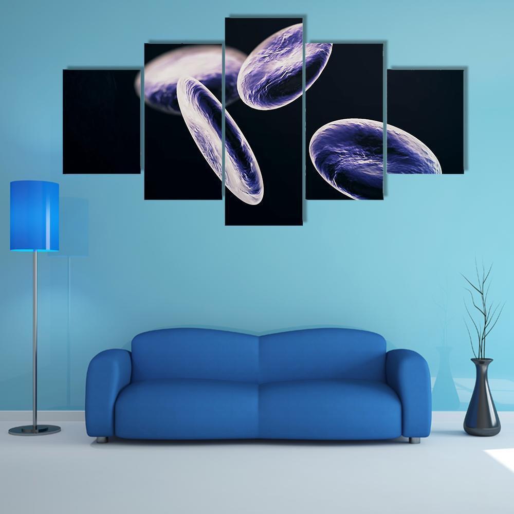 White Blood Cells Canvas Wall Art-5 Star-Gallery Wrap-62" x 32"-Tiaracle