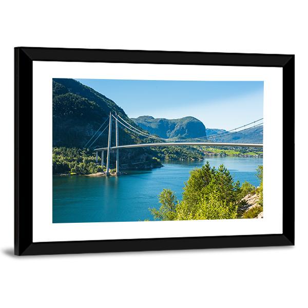 Lysefjord Bridge Norway Canvas Wall Art-5 Horizontal-Gallery Wrap-22" x 12"-Tiaracle