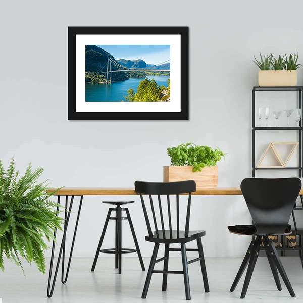 Lysefjord Bridge Norway Canvas Wall Art-5 Horizontal-Gallery Wrap-22" x 12"-Tiaracle