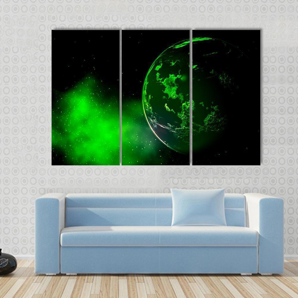 M Type Planet In Cosmos Canvas Wall Art-3 Horizontal-Gallery Wrap-37" x 24"-Tiaracle