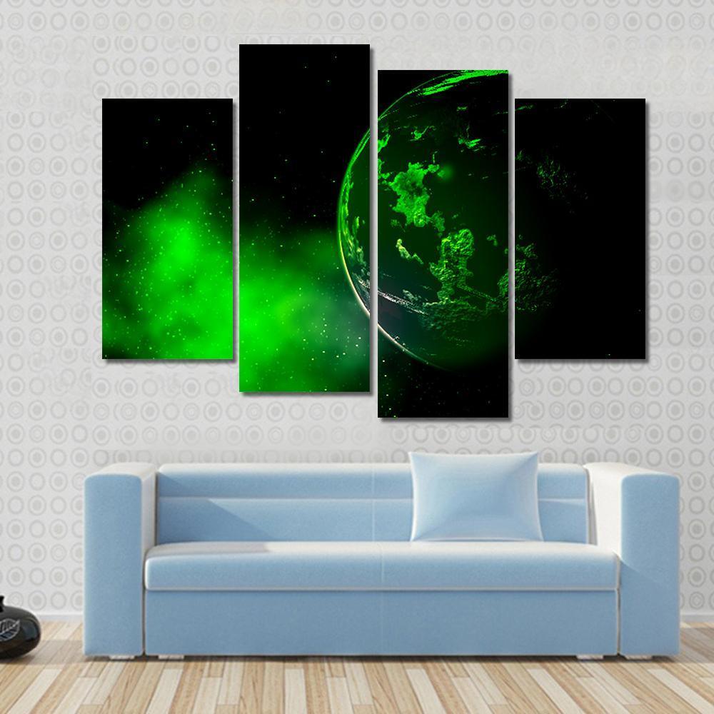 M Type Planet In Cosmos Canvas Wall Art-4 Pop-Gallery Wrap-50" x 32"-Tiaracle
