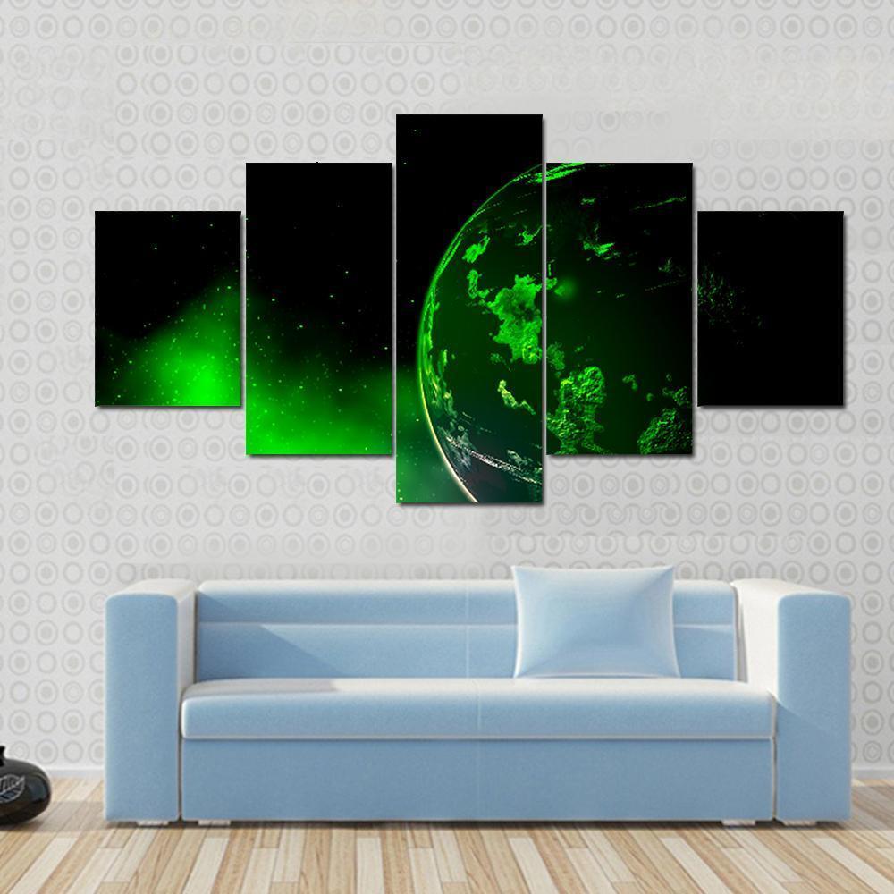 M Type Planet In Cosmos Canvas Wall Art-5 Star-Gallery Wrap-62" x 32"-Tiaracle