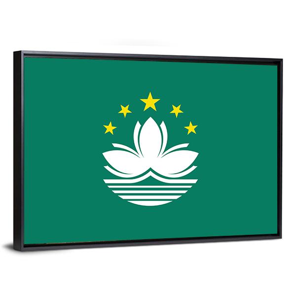 Macau Flag Canvas Wall Art-5 Horizontal-Gallery Wrap-22" x 12"-Tiaracle