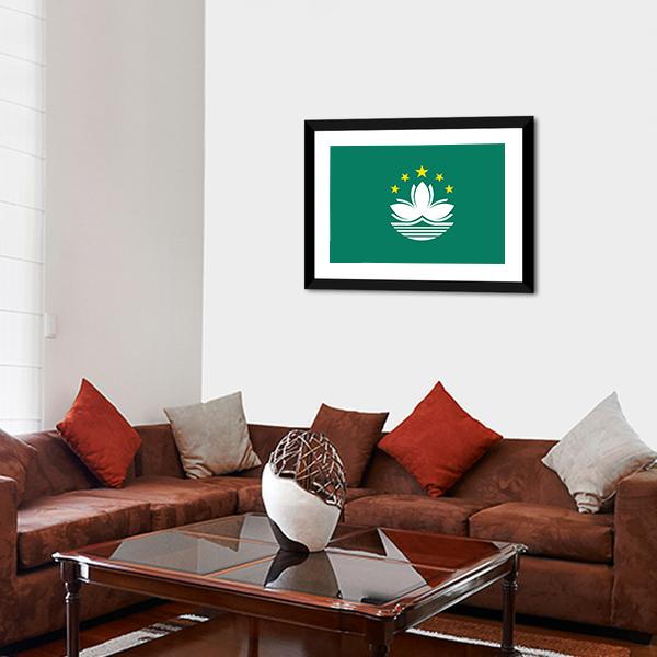 Macau Flag Canvas Wall Art-5 Horizontal-Gallery Wrap-22" x 12"-Tiaracle