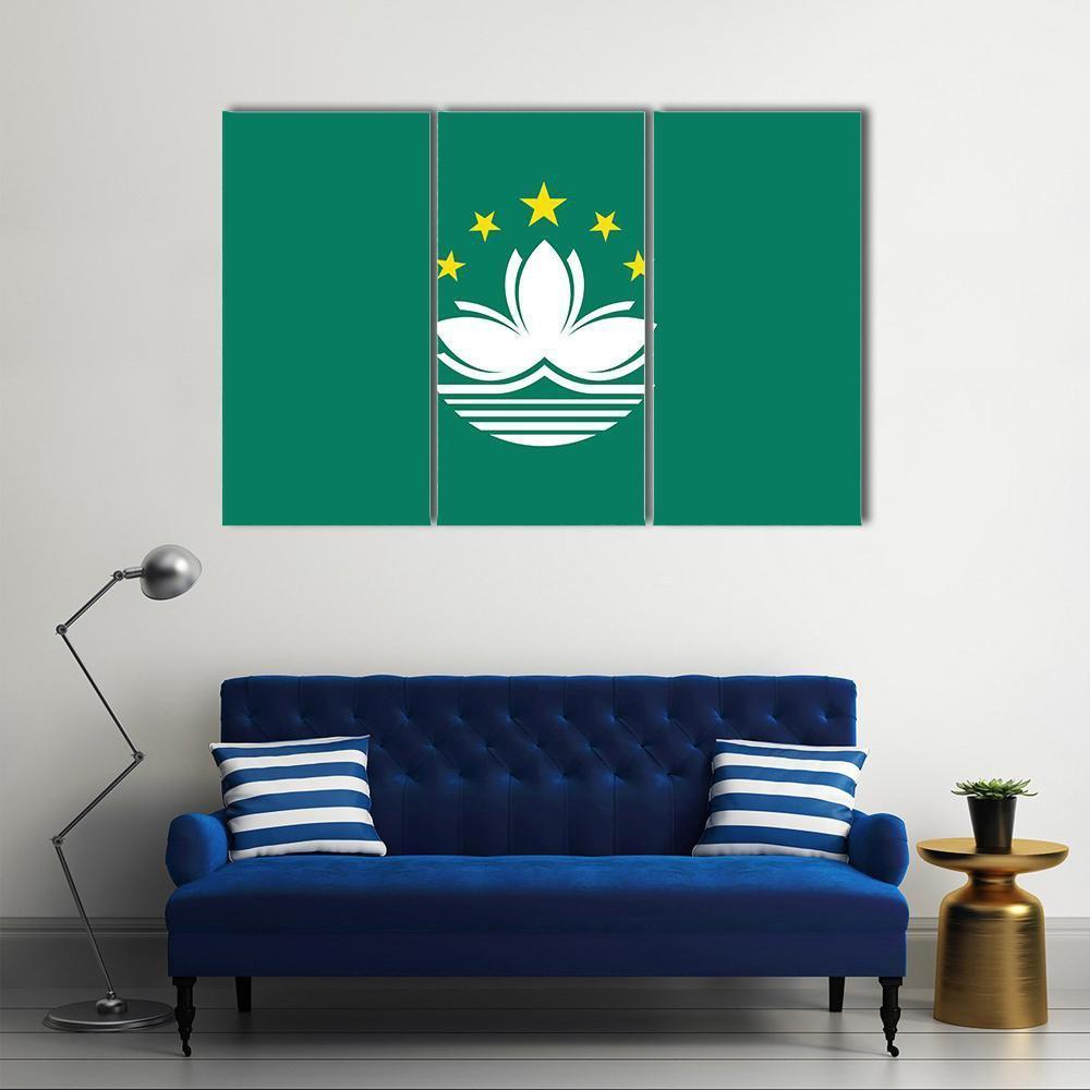 Macau Flag Canvas Wall Art-3 Horizontal-Gallery Wrap-37" x 24"-Tiaracle