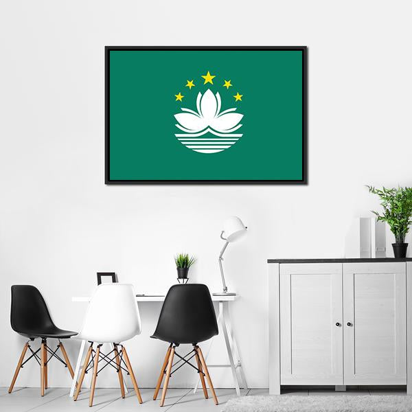Macau Flag Panoramic Canvas Wall Art-1 Piece-36" x 12"-Tiaracle