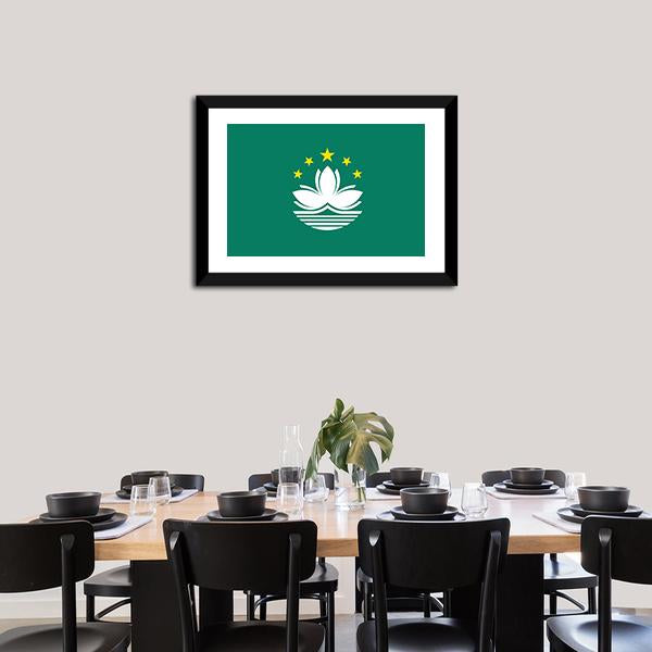 Macau Flag Panoramic Canvas Wall Art-1 Piece-36" x 12"-Tiaracle