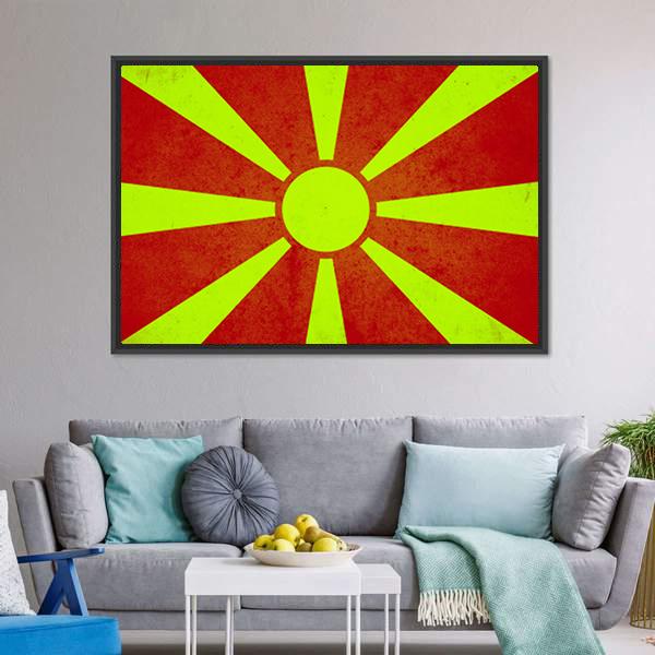 Macedonia Flag Canvas Wall Art-3 Horizontal-Gallery Wrap-25" x 16"-Tiaracle