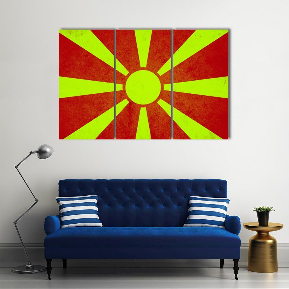 Macedonia Flag Canvas Wall Art-3 Horizontal-Gallery Wrap-37" x 24"-Tiaracle