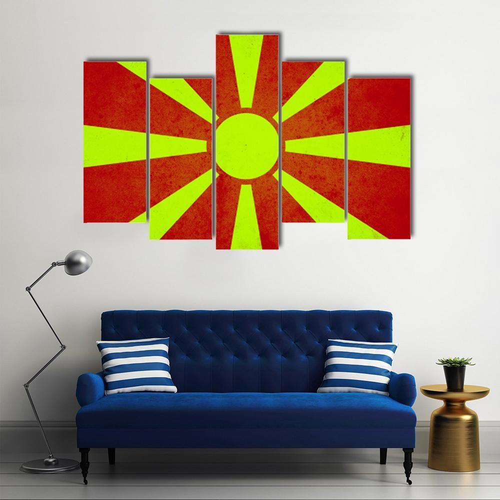 Macedonia Flag Canvas Wall Art-5 Pop-Gallery Wrap-47" x 32"-Tiaracle