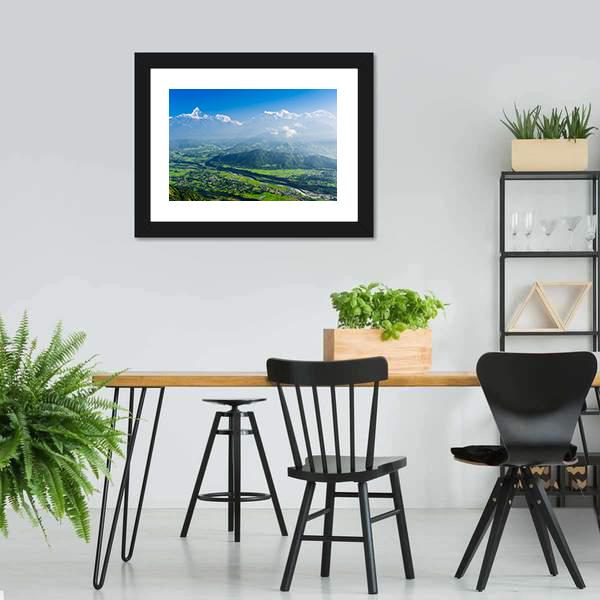 Machapuchare & Pokhara Nepal Canvas Wall Art-3 Horizontal-Gallery Wrap-25" x 16"-Tiaracle