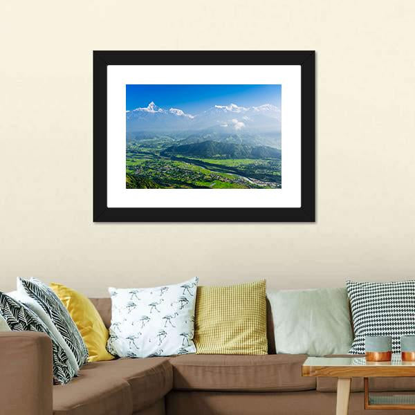 Machapuchare & Pokhara Nepal Canvas Wall Art-3 Horizontal-Gallery Wrap-25" x 16"-Tiaracle