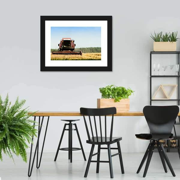 Machine Harvesting In Field Canvas Wall Art-3 Horizontal-Gallery Wrap-25" x 16"-Tiaracle