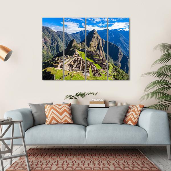 Machu Picchu Canvas Wall Art-4 Horizontal-Gallery Wrap-34" x 24"-Tiaracle