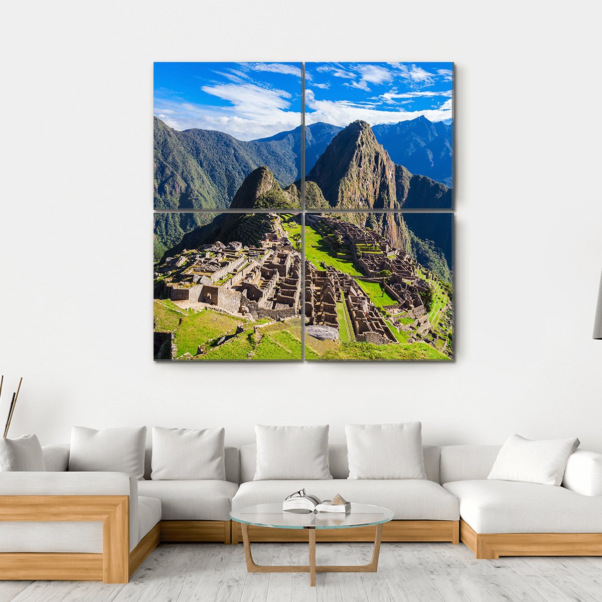 Machu Picchu Canvas Wall Art-4 Square-Gallery Wrap-17" x 17"-Tiaracle