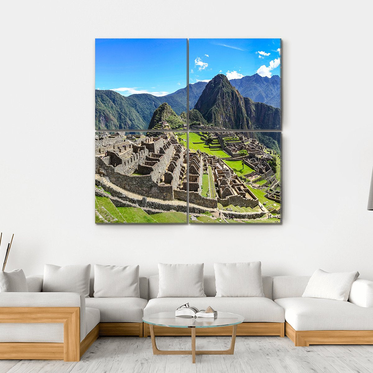 Machu Picchu City Canvas Wall Art-4 Square-Gallery Wrap-17" x 17"-Tiaracle