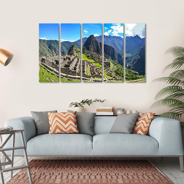 Machu Picchu City Canvas Wall Art-5 Horizontal-Gallery Wrap-22" x 12"-Tiaracle