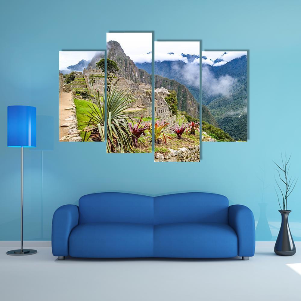 Machu Picchu Canvas Wall Art-4 Pop-Gallery Wrap-50" x 32"-Tiaracle