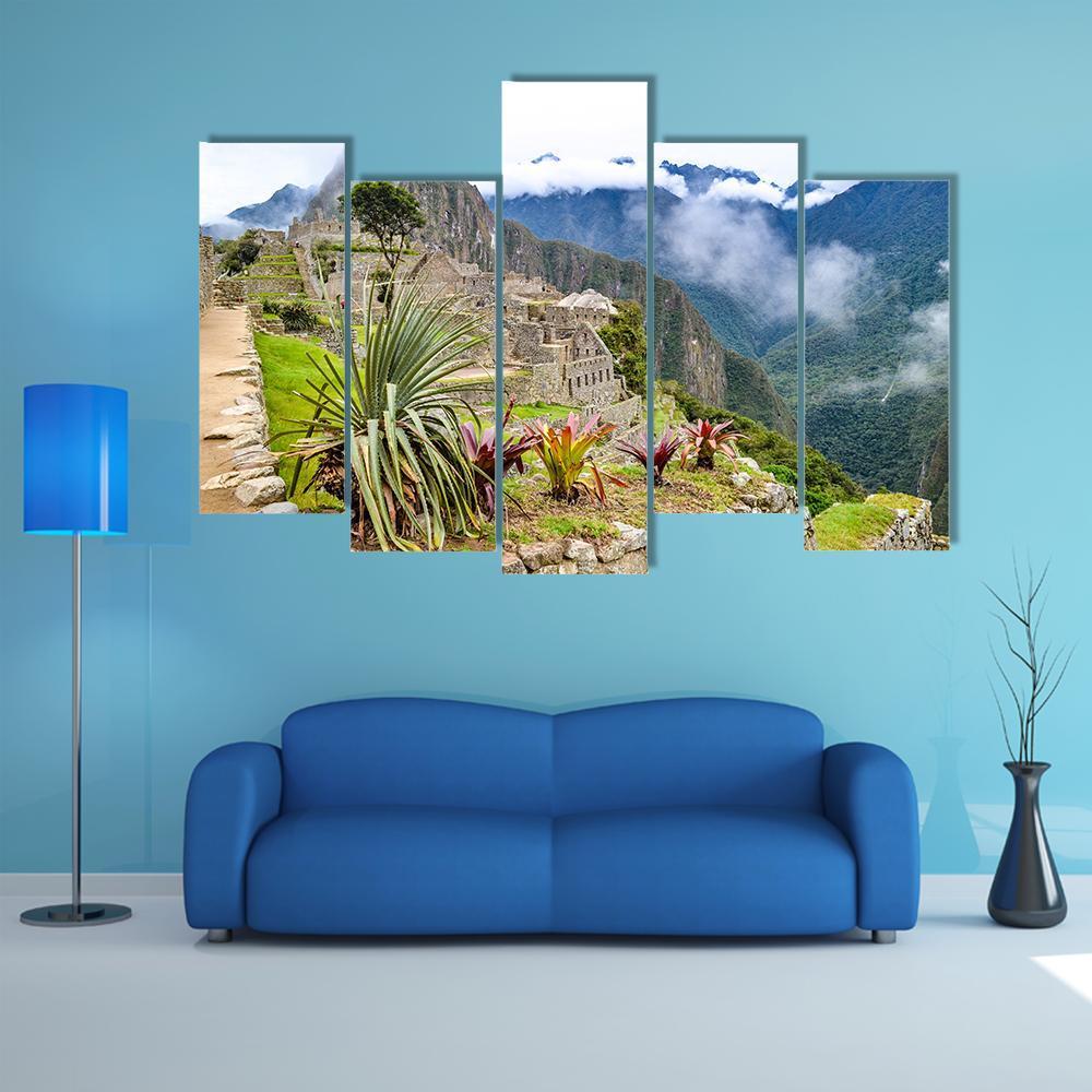 Machu Picchu Canvas Wall Art-5 Pop-Gallery Wrap-47" x 32"-Tiaracle