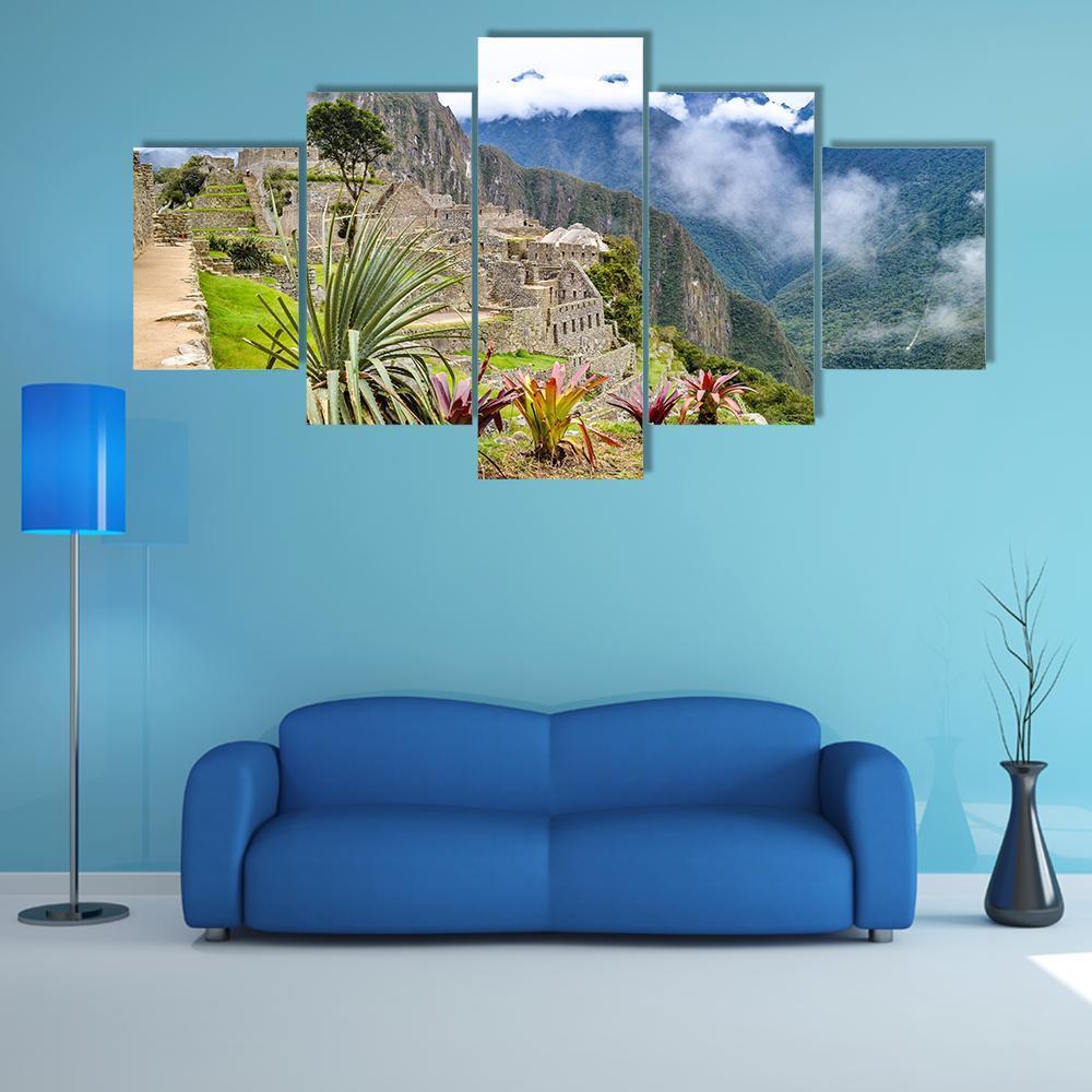 Machu Picchu Canvas Wall Art-5 Star-Gallery Wrap-62" x 32"-Tiaracle